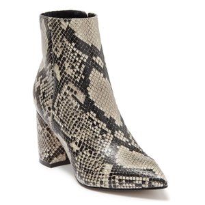MARC FISHER Snake Print Leather Bootie